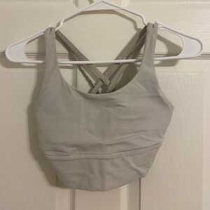 Lululemon off-white/ gray energy bra. Size 4
